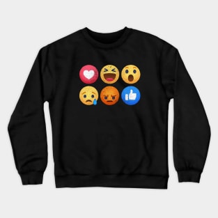 Weathered Vintage Social Media React Emojis Crewneck Sweatshirt